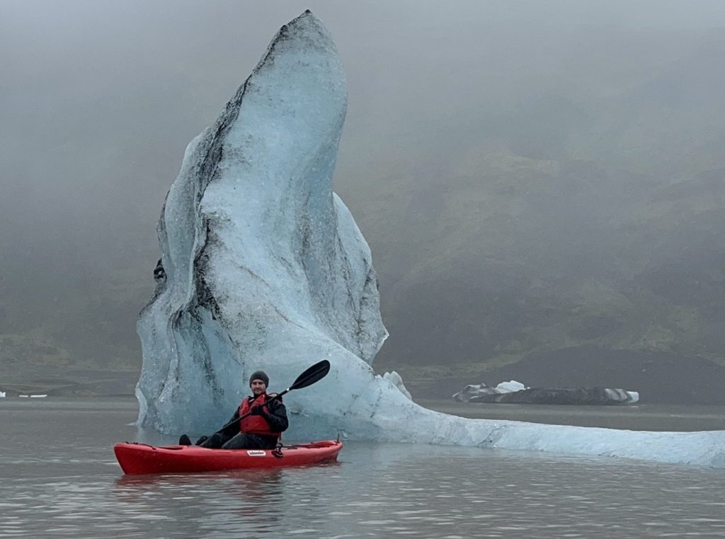 Kayak a Sólheimajökull
